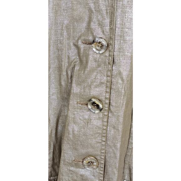 Vintage 80s Gold Metallic Linen Blend Jacket Sz 16 by NutMeg’s Womenswear - Picture 3 of 8